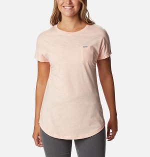 Columbia Cades Cape Women's T-Shirt Pink | MIDKUZ-409