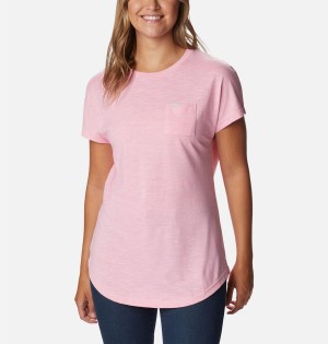 Columbia Cades Cape Women's T-Shirt Pink | MQZYKC-420
