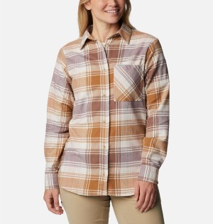 Columbia Calico Basin Flannel Long Sleeve Women's Shirt Orange | UTSWRF-572