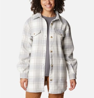 Columbia Calico Basin Jacket Women's Shirt White | QKFLXE-517