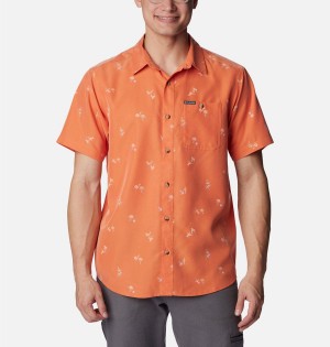 Columbia Captree Island Short Sleeve Men's Shirt Orange | LRYUGT-649