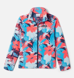Columbia Castle Dale Printed Full Zip Fleece Kids' Jacket Blue | ZQOLGU-198