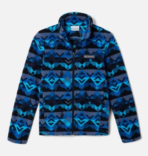 Columbia Castle Dale Printed Full Zip Kids' Fleece Navy | OAVKLB-031