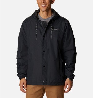 Columbia Cedar Cliff Men's Rain Jacket Black | AWBHNV-069