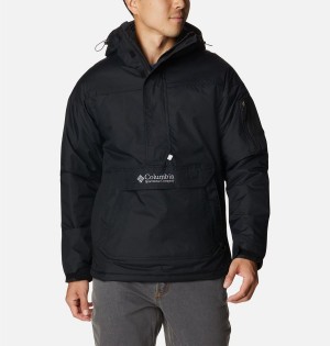 Columbia Challenger Anorak Insulated Men's Puffer Jacket Black | RAZJQB-326