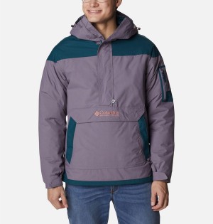 Columbia Challenger Anorak Insulated Men's Puffer Jacket Purple | EIOLBG-527