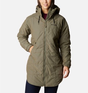 Columbia Chatfield Hill Novelty Women's Coats Green | UXOZTN-543