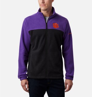 Columbia Collegiate Flanker III - Clemson Men's Fleece Jacket Black | FGLSBJ-143