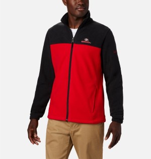 Columbia Collegiate Flanker III - Georgia Men's Fleece Jacket Red | RYIMQN-784