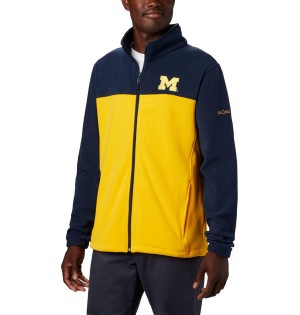 Columbia Collegiate Flanker III - Michigan Men's Fleece Jacket Yellow | NPXRML-461
