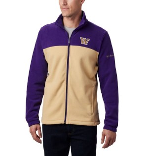 Columbia Collegiate Flanker III - Washington Men's Fleece Jacket Khaki | SIRUYT-530
