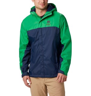 Columbia Collegiate Glennaker Storm - Notre Dame Men's Rain Jacket Navy | IGWKHC-163