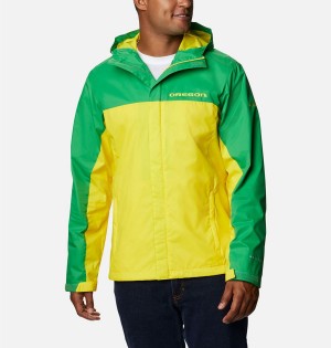 Columbia Collegiate Glennaker Storm - Oregon Men's Rain Jacket Yellow | DKWGQL-381