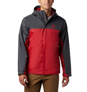 Columbia Collegiate Glennaker Storm - Washington State Men's Rain Jacket Red | EWPOTV-519