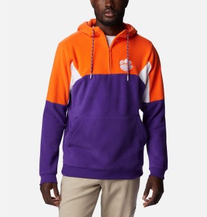 Columbia Collegiate Lodge Fleece - Clemson Men's Hoodie Purple | BWPDMX-137