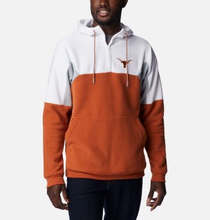 Columbia Collegiate Lodge Fleece - Texas Men's Hoodie Brown | COWKHJ-140
