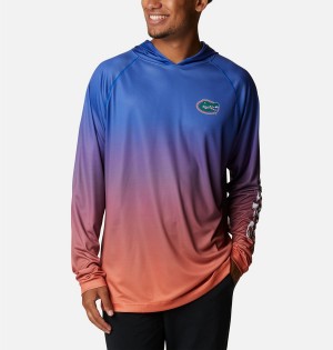Columbia Collegiate PFG Super Terminal Tackle - Florida Men's Hoodie Blue | RCQBIV-542