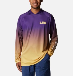 Columbia Collegiate PFG Super Terminal Tackle - Louisiana Men's Hoodie Purple | ZCSYME-083