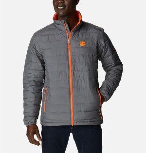 Columbia Collegiate Powder Lite - Clemson Insulated Men's Puffer Jacket Grey | VXJYTL-340