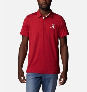 Columbia Collegiate Tech Trail - Alabama Men's Polo Shirt Red | YGKHEI-516