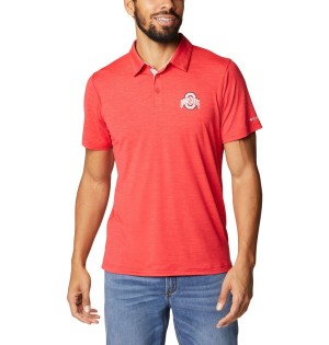 Columbia Collegiate Tech Trail - Ohio State Men's Polo Shirt Red | UALYJP-490
