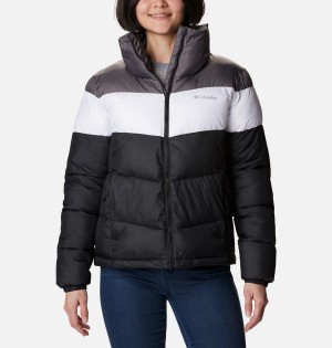 Columbia Color Blocked Women's Puffer Jacket Black | BQNHGD-854