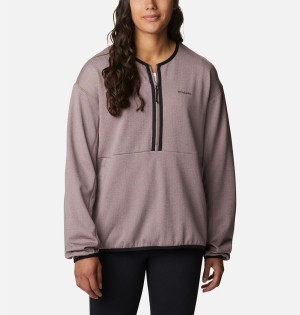 Columbia Coral Ridge Midlayer Half Zip Fleece Women's Pullover Purple | KNLCOB-569