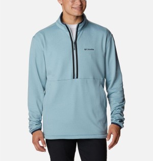 Columbia Coral Ridge Performance Midlayer Half Zip Fleece Men's Pullover Blue | DJIUHZ-715