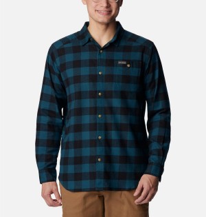 Columbia Cornell Woods Flannel Long Sleeve Men's Shirt Navy | RAYTQK-138