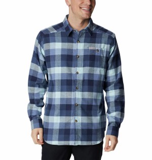 Columbia Cornell Woods Flannel Long Sleeve Men's Shirt Blue | TXJFSD-187