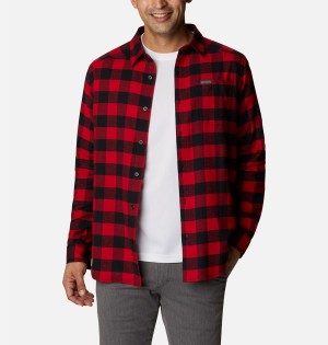 Columbia Cornell Woods Flannel Long Sleeve Men's Shirt Red | XZQLFG-245