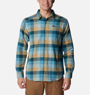 Columbia Cornell Woods Flannel Long Sleeve Men's Shirt Blue | XZOWKH-869