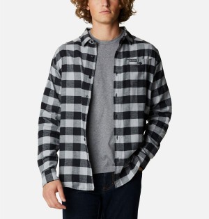 Columbia Cornell Woods Flannel Long Sleeve Men's Shirt Grey | SYRJBQ-015