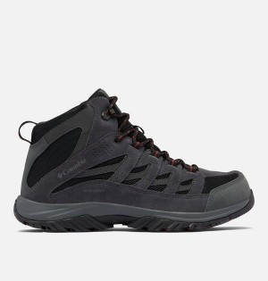 Columbia Crestwood Mid Waterproof Boot Men's Hiking Shoes Black | QDVUYJ-539