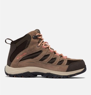 Columbia Crestwood Mid Waterproof Boot Women's Hiking Shoes Brown | BEZHJS-467