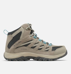 Columbia Crestwood Mid Waterproof Boot Women's Hiking Shoes Beige | RDISAE-139