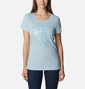 Columbia Daisy Days Graphic Women's T-Shirt Blue | EJZRAT-108