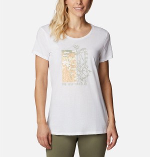 Columbia Daisy Days Graphic Women's T-Shirt White | TBOHMF-590