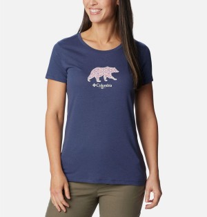 Columbia Daisy Days Graphic Women's T-Shirt Navy | VURGES-718