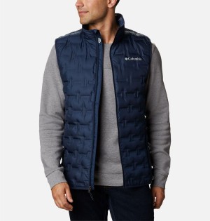 Columbia Delta Ridge Down Men's Vest Navy | ECUBAL-159