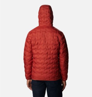 Columbia Delta Ridge Hooded Insulated Men's Puffer Jacket Red | WAVKUS-693