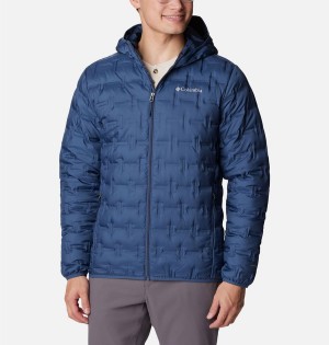 Columbia Delta Ridge Hooded Insulated Men's Puffer Jacket Blue | NKJOTI-381