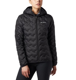 Columbia Delta Ridge Hooded Women's Puffer Jacket Black | BFEWXT-140