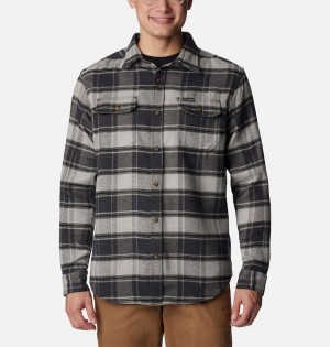 Columbia Deschutes River Heavyweight Flannel Men's Shirt Grey | ZPFHIC-249