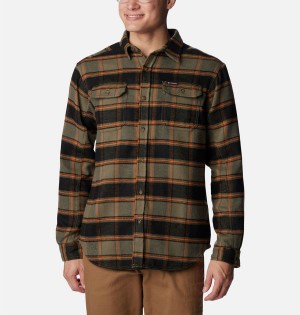 Columbia Deschutes River Heavyweight Flannel Men's Shirt Green | IJXQPZ-142
