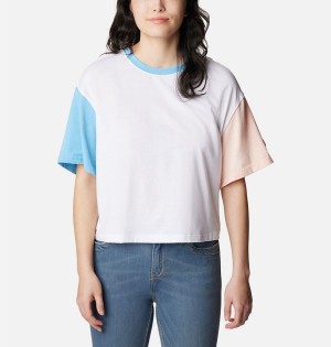 Columbia Deschutes Valley Cropped Women's T-Shirt White | BJCALZ-835