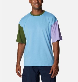 Columbia Deschutes Valley Men's T-Shirt Blue | HTBDPR-390