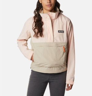 Columbia Deschutes Valley Wind Shell Jacket Women's Windbreaker Khaki | QVIRGE-180