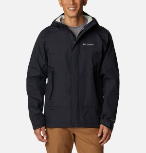 Columbia Discovery Point Shell Men's Rain Jacket Black | GULDHJ-143