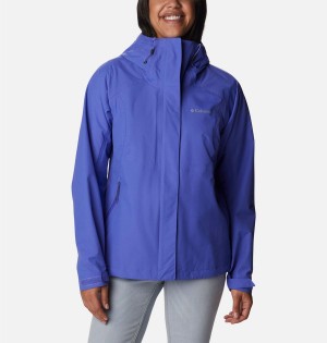 Columbia Discovery Point Shell Women's Rain Jacket Purple | MNGXPE-291